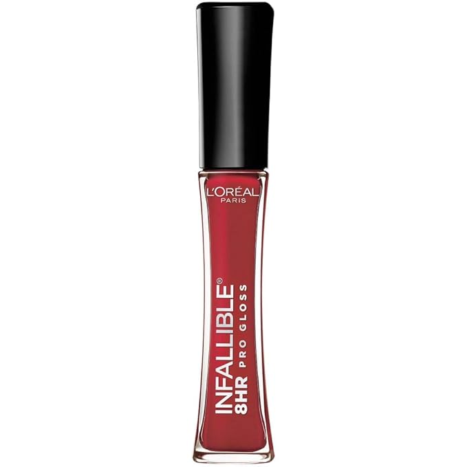 L'Oreal Paris L’Oreal Paris Makeup Infallible 8 Hour Lip Gloss, Comfortable & Hydrating Formula, Rebel Red, 0.5 fl.oz.