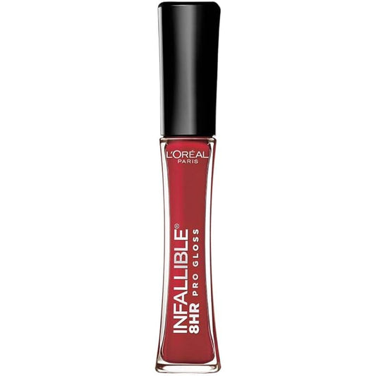 L'Oreal Paris L’Oreal Paris Makeup Infallible 8 Hour Lip Gloss, Comfortable & Hydrating Formula, Rebel Red, 0.5 fl.oz.