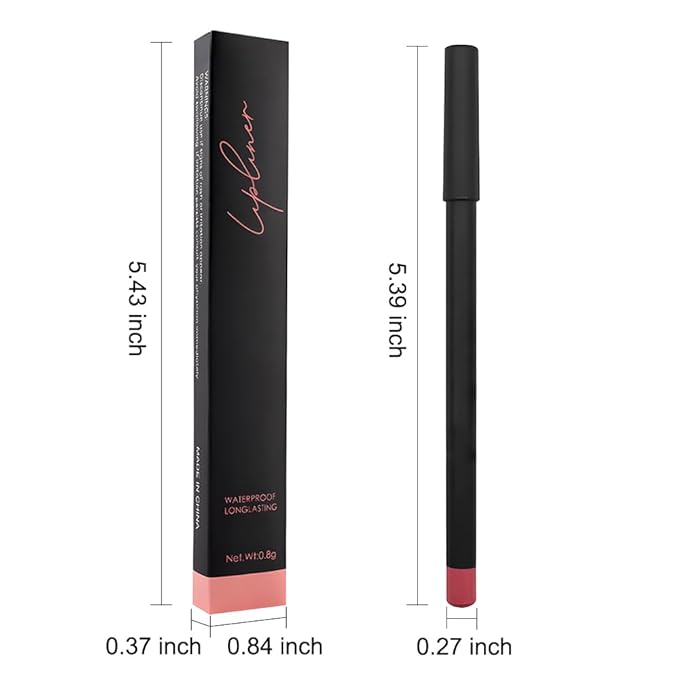 2 Pcs Natural Nude Brown Beige Colors Lip Liner Lipstick Pencils Set for Daily Makeup,Easy to Apply & Remove,Waterproof