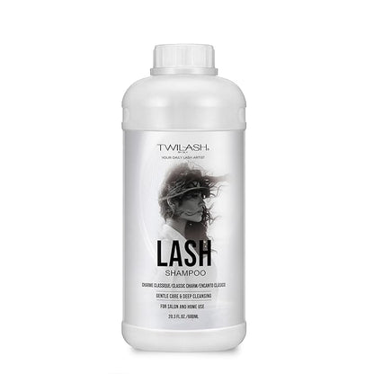 600ml Lash Shampoo Bulk, Eyelash Extensions Cleanser for Extensions, Safe Makeup Remover, Non-irritating or Burning Formula Eyelid Foaming Cleanser for Professional Salon and Home Use (Classic Charm)