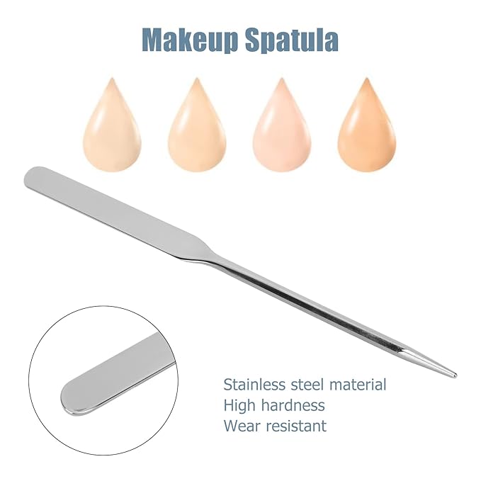 Stainless Steel Makeup Spatula, Liquid Spatula Stainless Steel Ergonomic Nail Art Stirring Tool Makeup Artist Makeup Tool Makeup Mixing Palette Makeup Plate for