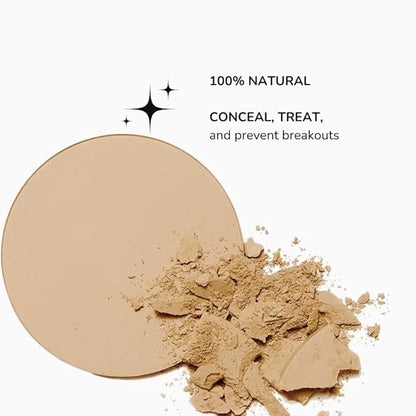 Emani Flawless Matte Powder Foundation Makeup for Sensitive Skin, Natural Mineral Foundation Compact with Buildable Coverage, Oil Control, Talc Free, Cruelty-Free & Vegan, Ginger