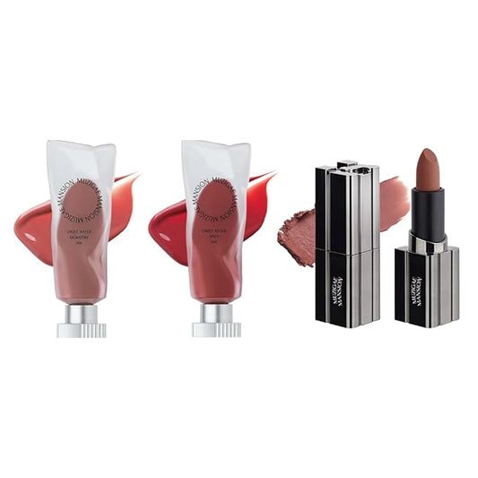 MUZIGAE MANISON City Chic Trio - 02 Maxi | Objet water 01 Signature & 02 Spicy & Moodwear Blur 02 Maxi | K-Beauty Lip Stain Matte Lipstick