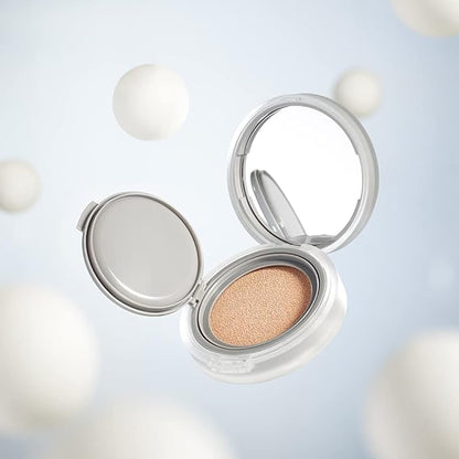 Rom&nd Nu Zero Cushion (01 Porcelain 17) Long Lasting, High Coverage, Semi Matte Finish, Flawless Complexion Without Cakey Face, Makeup Base and Fixer, Thinly Layered, Korean Cushion Foundation