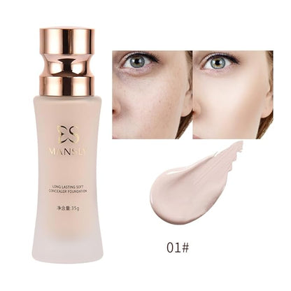 LAMUSELAND Matte Liquid Foundation Makeup, Full Coverage Lightweight Long-lasting Flawless Foundation Concealer Makeup for All Skin (01, M)