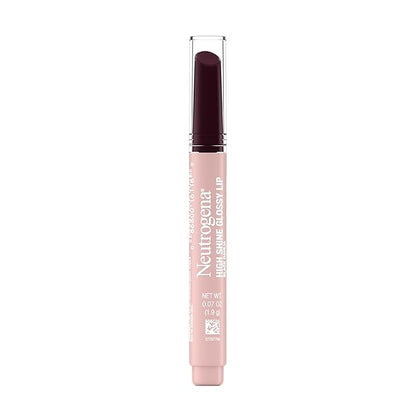 Neutrogena High Shine Glossy Lip with Maracuja Oil + Vitamins & Antioxidant Vitamin E, Nourishing Glossy Lip, Non-Retractable, Pigmented For Buildable Color, Black Dahlia, 0.07 oz