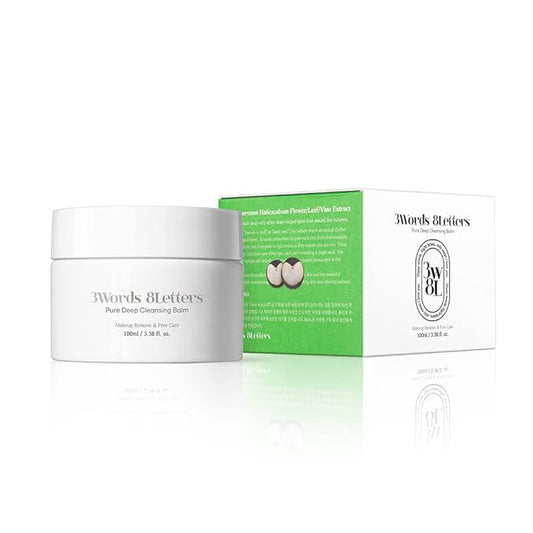 [3W8L] Pure Deep Cleansing Balm 3.38 oz | Makeup remover balm | Korean Skin care | Vegan Pore cleanser | Natural Deep Cleansing Balm for Sensitive & Dry skin