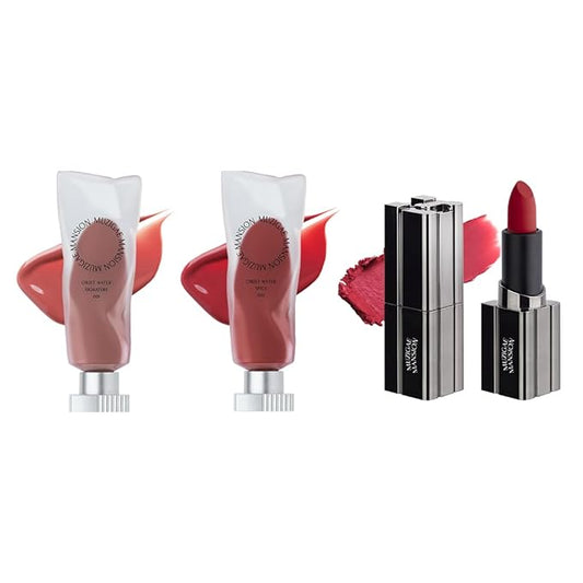 MUZIGAE MANISON City Chic Trio - 08 Revenge | Objet water 01 Signature & 02 Spicy & Moodwear Blur 08 Revenge | K-Beauty Lip Stain Matte Lipstick