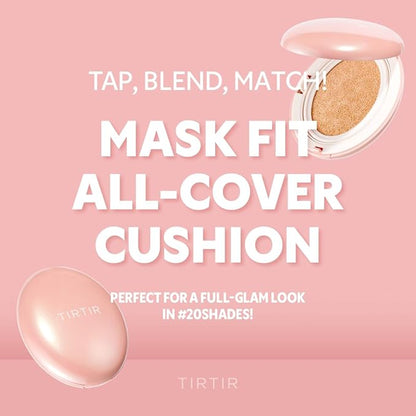 [*Mini Size*] TIRTIR All Cover Pink Cushion | Korean Cushion Foundation, (#27C Cool Beige, 0.15 Fl Oz)