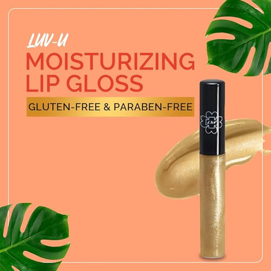 Lip Gloss 7ml 90% Organic Moisturizing Lip gloss Non Sticky Shiny Natural Colorants For Light Glossy Coverage Gluten Free Paraben Free | Gold Glitter | Bronze Bollywood