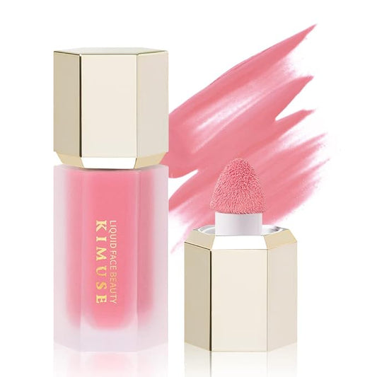 KIMUSE Liquid Blush, Soft Cream Blush Face Blush, Liquid Blush for Cheeks, Long-Wearing Pigmented Blush, Waterproof, Smudge Proof, Dewy Finish