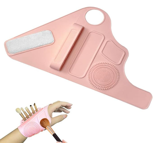 Silicone Hand Makeup Tool for Holding Cosmetic Pen Mixing Palette for Liquid Foundation Makeup Powder 2024 New Palette for Makeup Lovers and Professionals