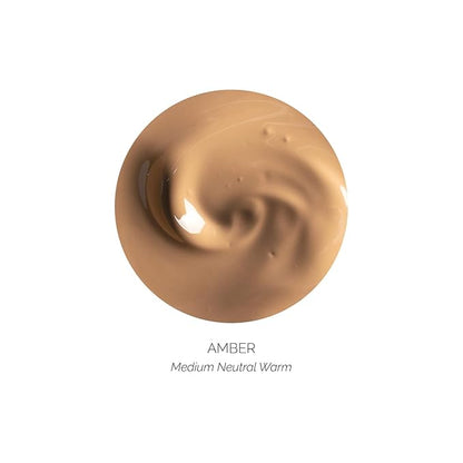OFIR Skin Satin Medium Coverage Foundation | Lightweight Foundation Makeup with Vegan Formula | Blue Light Protection & Non-Creasing for Long-Lasting Wear | 1 FL OZ (Amber - Medium Neutral Warm)