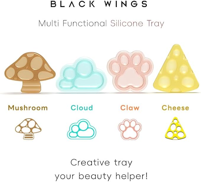 Blackwings Multi-Use Silicone Palette for Makeup, Nail Art, Lashlift & Painting, Cloud Design Style, Reusable Blending Board with Customizable Zones, Portable & Easy Clean for Professionals/DYI