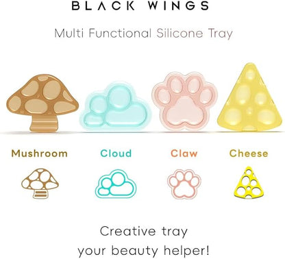 Blackwings Multi-Use Silicone Palette for Makeup, Nail Art, Lashlift & Painting, Cloud Design Style, Reusable Blending Board with Customizable Zones, Portable & Easy Clean for Professionals/DYI