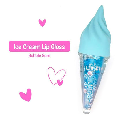 Hot Focus | Strawberry and Buble Gum Ice Cream Flavored Lip Gloss Set – Assorted Lip Gloss Flavors, Non-Toxic Makeup for Kids & Teens (Sweet)