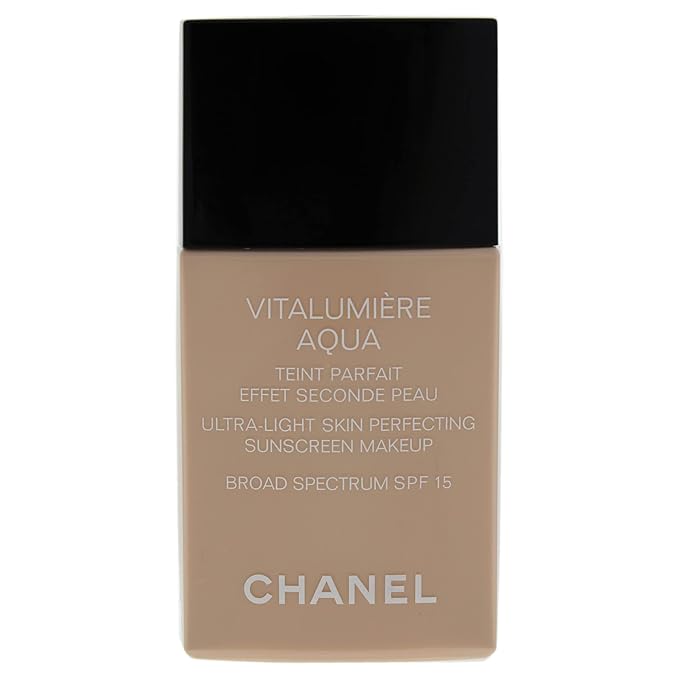 Chanel Vitalumiere Aqua Ultra Light Skin Perfecting Make Up SPF 15-91 Caramel Women Foundation 1 oz