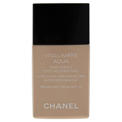 Chanel Vitalumiere Aqua Ultra Light Skin Perfecting Make Up SPF 15-91 Caramel Women Foundation 1 oz