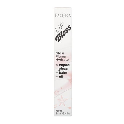 Pacifica Plumping Lip Gloss - Lip Bloss Tinted Lip Balm Treatment - Berry Flavored - Moisturizing, High-Shine, Long-Lasting Shine, Vegan & Cruelty-Free, 0.14 Fl Oz, Light Pink