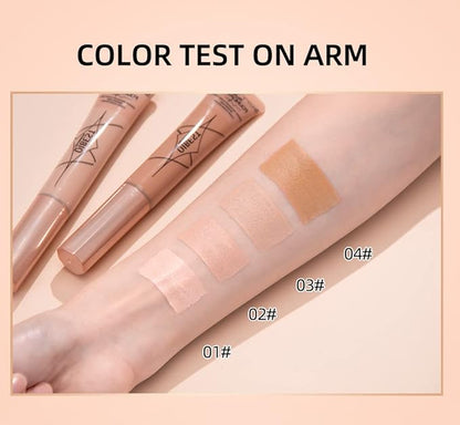 Liquid Foundation Beauty Wand - With Cushion Applicator Easy to Apply, Natural Lightweight Formula, Combination & Oily Skin, SPF 15, Longwear Medium-Full Coverage with Matte Finish (4#)