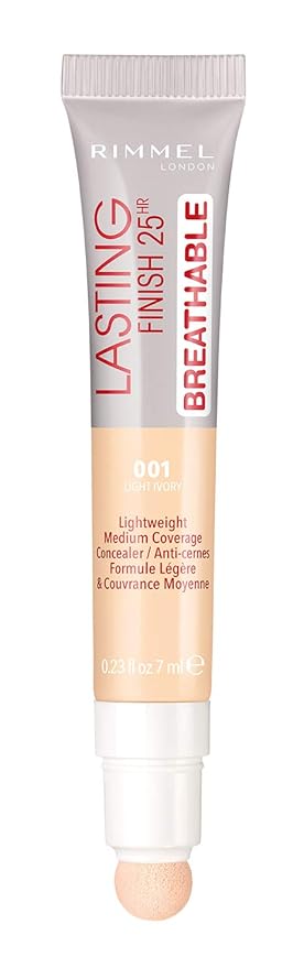 Rimmel Lasting Finish Breathable Concealer, Light Ivory, 0.23 Fl Oz, Pack of 2