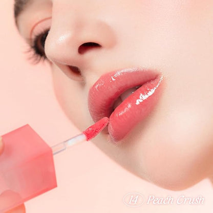 dasique Juicy Dewy Tint (16 Chili Sherbet) 0.12 oz | Light Application with moisture | Long-wearing Glossy Lip Stain, Non-sticky | Vegan, Cruelty-free | K-beauty