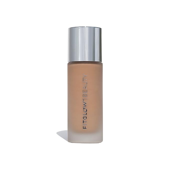 Fitglow Beauty - Natural Foundation+ Photo-Filtering Foundation | Vegan, Woman-Owned Clean Beauty (F4 - Medium Tan, Neutral Undertones)
