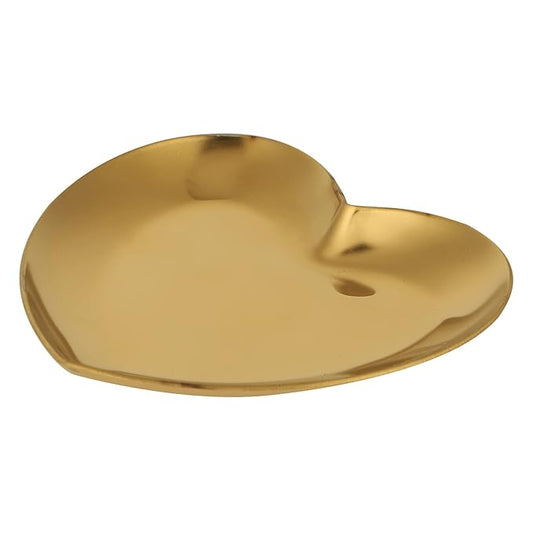 Heart Shaped Makeup & Nail Art Mixing Palette - Stainless Steel DIY Paint Color Mixing Tray - Resin (Gold)