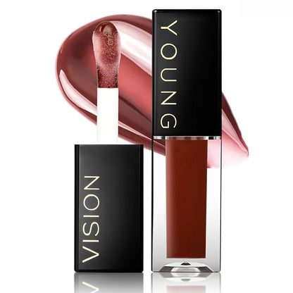 YOUNG VISION Lip Glow Oil, Lip Gloss with Jojoba Seed Oil, Moisturing and Plumping,0.20 fl oz(Pack of 1)