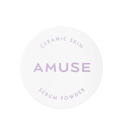 AMUSE SEOUL NEW Ceramic Skin Sebam Powder 2 Colors (Clear/Violet)】 Amuse Nosebum Pores & Sebum Cover Texture Cover Smooth Skin Adhesion Base Makeup Finish Powder Korean Cosmetics Vegan Wonyon