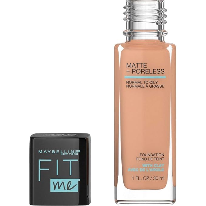 Maybelline Fit Me Matte + Poreless Liquid Foundation Makeup, Classic Beige, 1 fl; oz; Oil-Free Foundation (Pack of 2)