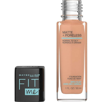 Maybelline Fit Me Matte + Poreless Liquid Foundation Makeup, Classic Beige, 1 fl; oz; Oil-Free Foundation (Pack of 2)