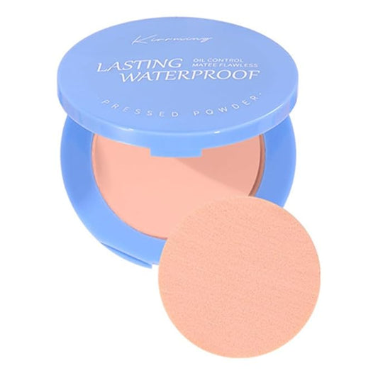 LAMUSELAND Pressed Powder Compact, Oil Control Brighten Skin 6 Colors Face Powder, Whitening Highlighting Face Makeup Tools for Women Girls (KI03)