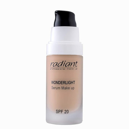 Radiant Professional Wonderlight Serum Liquid Foundation for Makeup Kit - Alternative to Bronzer Powder - Color Corrector & Under Eye Concealer - Matte Eyeshadow Base - 1.01 oz - Cream Beige (02)