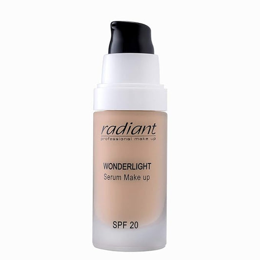 Radiant Professional Wonderlight Serum Liquid Foundation for Makeup Kit - Alternative to Bronzer Powder - Color Corrector & Under Eye Concealer - Matte Eyeshadow Base - 1.01 oz - Cream Beige (02)