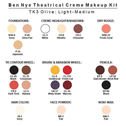 Ben Nye Theatrical Creme Makeup Kit TK-3