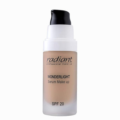 Radiant Professional Wonderlight Serum Liquid Foundation for Makeup Kit - Alternative to Bronzer Powder - Color Corrector & Under Eye Concealer - Matte Eyeshadow Base - 1.01 oz - Natural Beige (03)