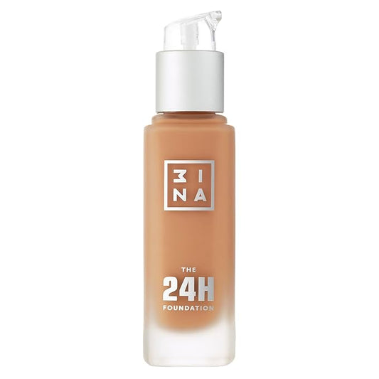 3INA The 24H Foundation 654-24H Long-Wearing Formula - Medium To High Buildable Coverage - Smooth Matte Finish - Expanded Shade Selection - Waterproof, Cruelty Free, Vegan Makeup - 1.01 Oz