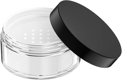 4 Packs 10ml/0.34oz Portable Loose Powder Container Makeup Case Travel Kit with Rotatable Sifter and Black Screw Lid