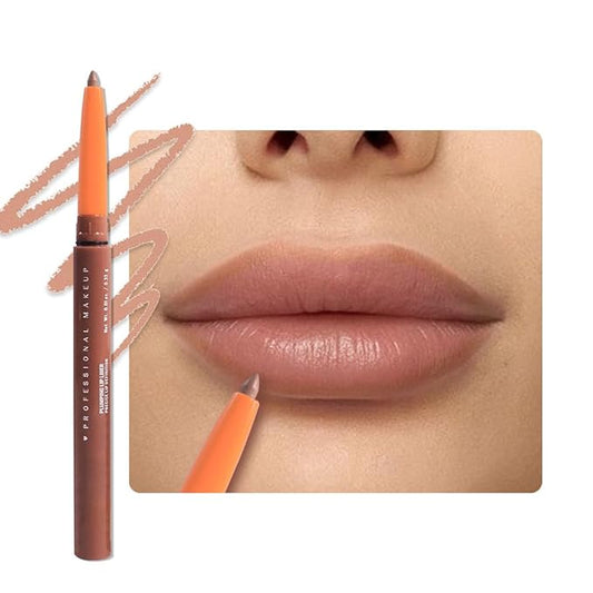 Retractable Matte Lip Liner Pencil, Warm Brown Plump Lip Liners Long-Lasting Creamy Formula for Shaping & Sculpting lip filler pen, Subtle Touch Velvet Pigmented Crayon Lip Liner 06#