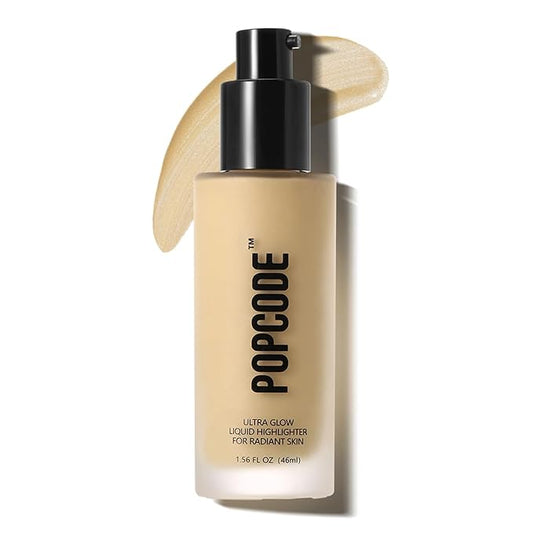 Ultra Glow Liquid Highlighter Makeup for A Glowing Skin, Soft-Focus Look, Enriched with Hydrating Squalane Oil - Wear Alone or Under Makeup, Vegan & Cruelty-Free(1.56 oz)