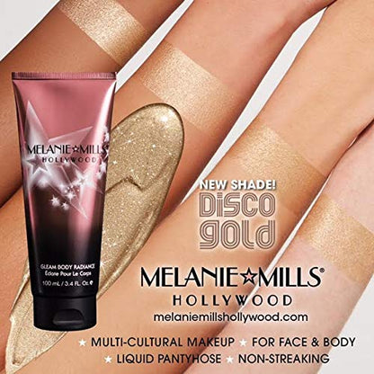 Gleam Body Radiance All In One Makeup, Moisturizer & Glow For Face & Body - Disco Gold, 3.4 fl.oz.