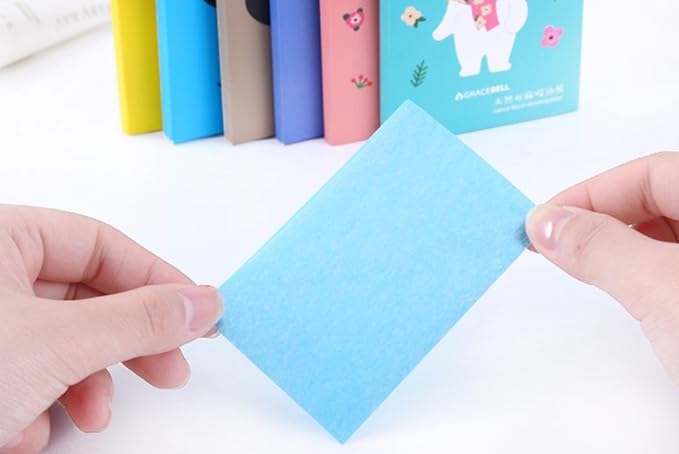 6 Boxes Flax Aloe Face Oil Absorbing Paper Sheets Oil-Absorbing Tissues Makeup Oil Control Absorbing Blotting Unisex Paper Sheets(Random Color)