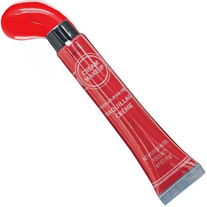 Red Cream Makeup Tube - 0.7 oz. (Pack of 1) - Vibrant Color & Pigmented Perfect for Festive & Creative Looks