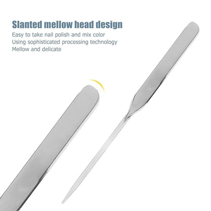 Stainless Steel Makeup Spatula, Liquid Spatula Stainless Steel Ergonomic Nail Art Stirring Tool Makeup Artist Makeup Tool Makeup Mixing Palette Makeup Plate for