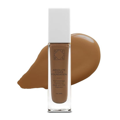 Absolute Cover Foundation #9 | Liquid Medium Coverage Foundation with Natural FInish | Oil-Free Face Makeup | Tan Deep Shade with Warm Undertone | 1oz/30ml