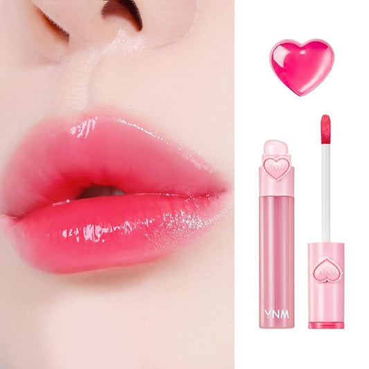 YNM Heart Jelling Tint (02 CHERRY JELLING, 0.09 oz) Silicone Lip Brush Included, K-Beauty, Non-Sticky, Moisturizing, Smudge-Proof, Korean Lip Tint, Long-Lasting, Vivid Color