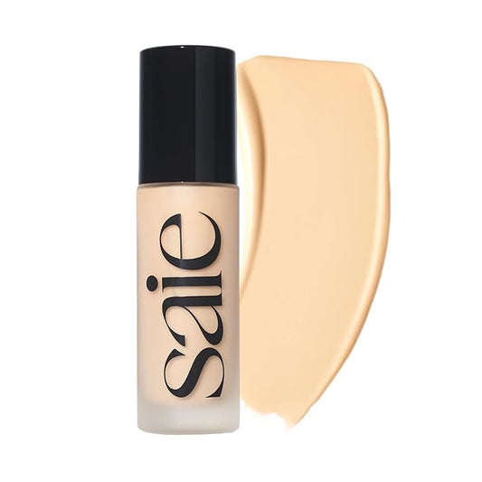 Saie Glowy Super Skin Tint Liquid Foundation - Hydrating Serum Foundation with Lightweight, Medium Coverage - Formulated with Hyaluronic Acid to Hydrate, Brighten and Plump - Shade 5 (1.01 oz)