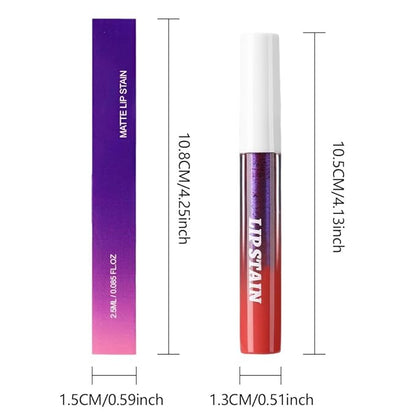 evpct Mauve Red Peel Off Lip Stain Tints, Matte Liquid Lipstick Lip Stain Long Lasting Waterproof for Women, Non-stick Cup Lipstick Peel Off Highly Pigmented Not Faded Smudge-proof Easy to Apply, 02