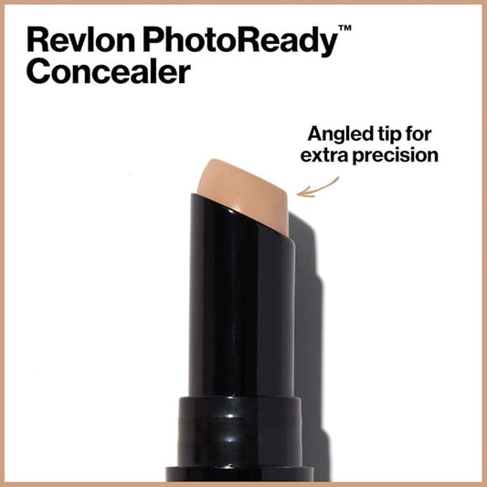 Revlon Concealer Stick, PhotoReady Face Makeup for All Skin Types, Longwear Medium- Full Coverage with Creamy Finish, Lightweight Formula, 001 Fair, 0.11 Oz